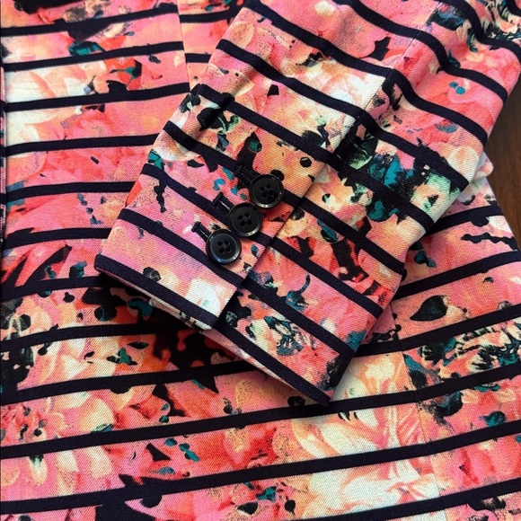 Banana Republic NWT Woman’s One-Button Floral & Striped Career Blazer - Picture 7 of 11